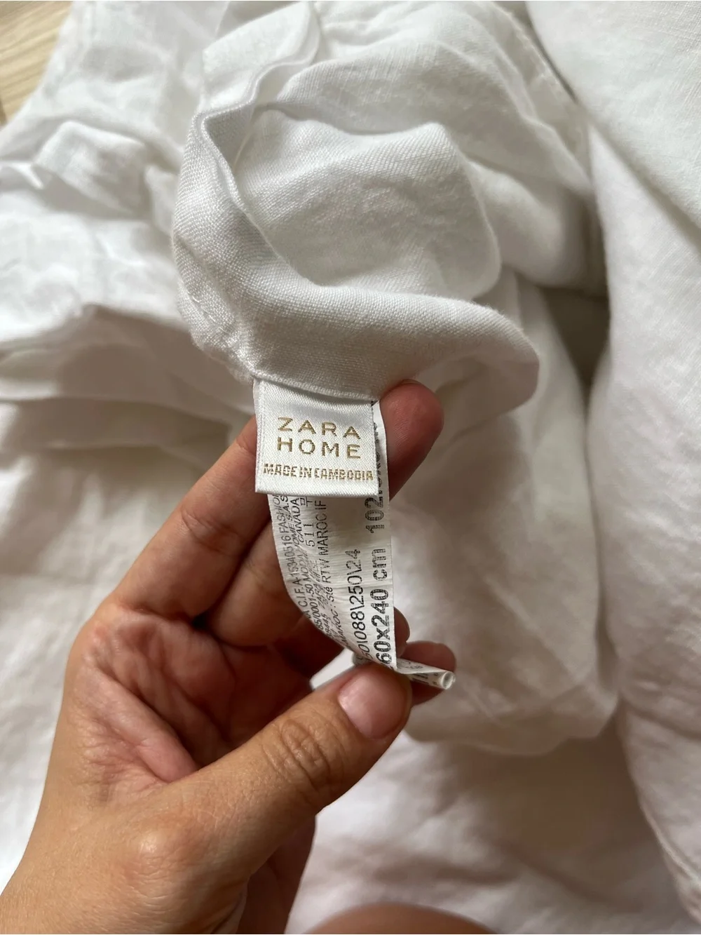 Zara Home 100% Linen Super King Duvet Cover - White
